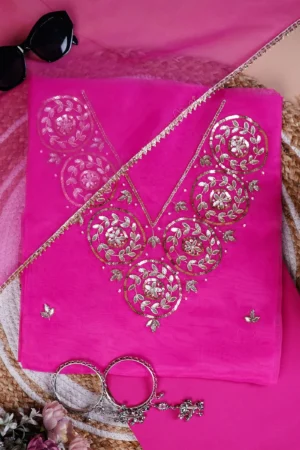 Gulaabi Noor Gota Patti Unstitched Suit Set